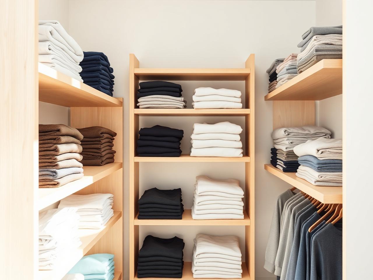 Folded apparel on a shelf